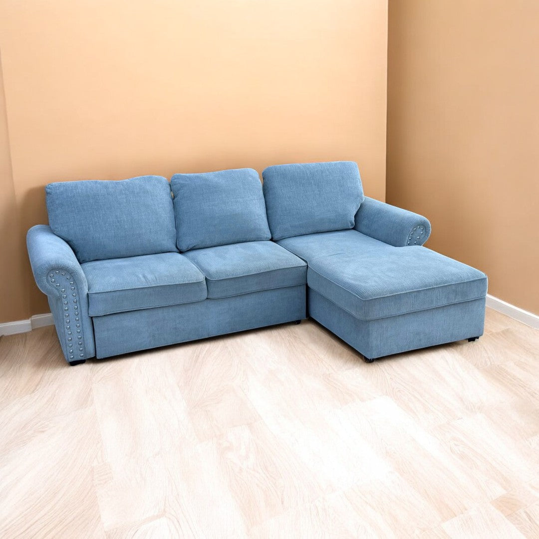 Light Blue Sectional Sofa w/ Storage – Bob’s Furniture