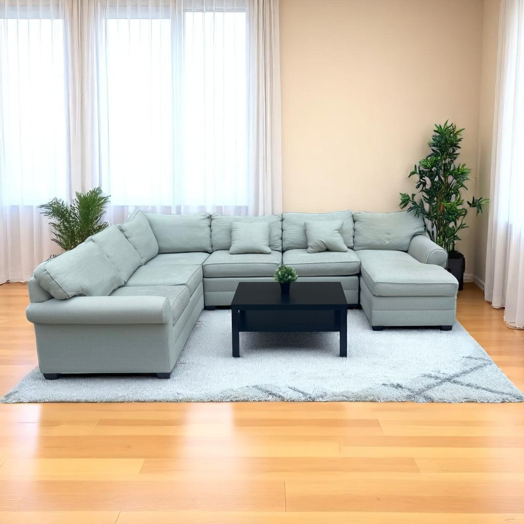 (🚚 Delivery Available) Ethan Allen Beige Sectional Sofa Couch