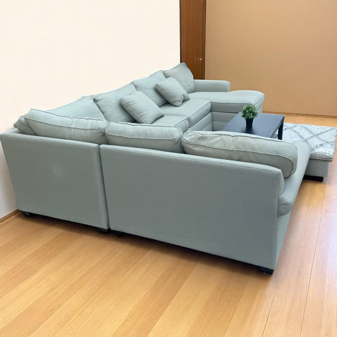 (🚚 Delivery Available) Ethan Allen Beige Sectional Sofa Couch