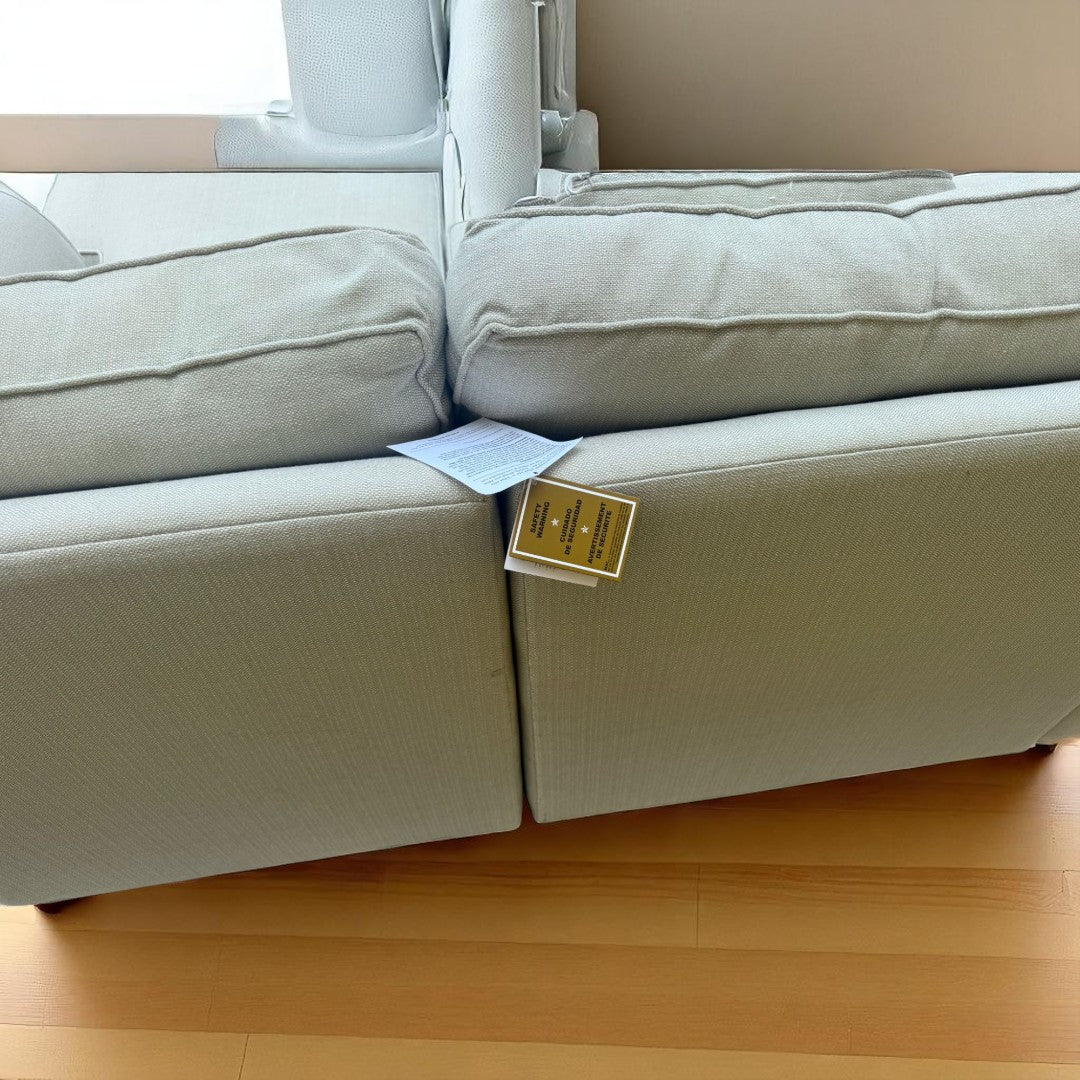 (🚚 Delivery Available) Ethan Allen Beige Sectional Sofa Couch