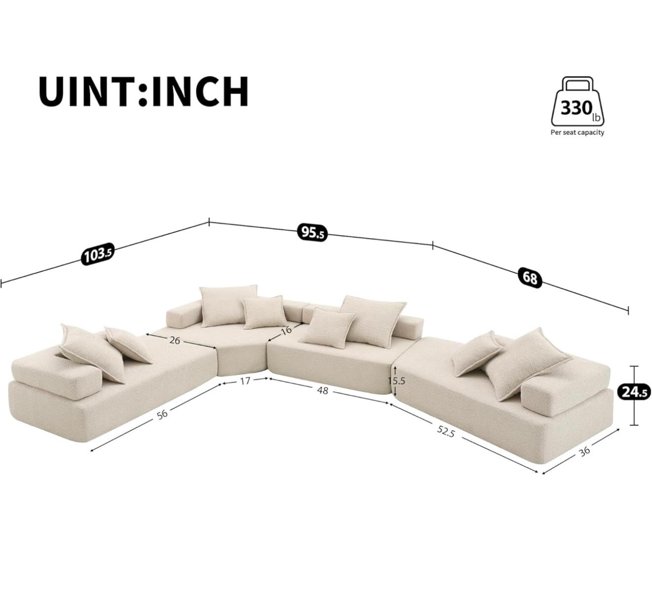 Modular Sectional Sofa for 8 People