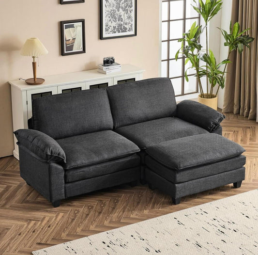 2-Seater Sectional Sofa with Ottoman – Compact, Cozy &amp; Modern
