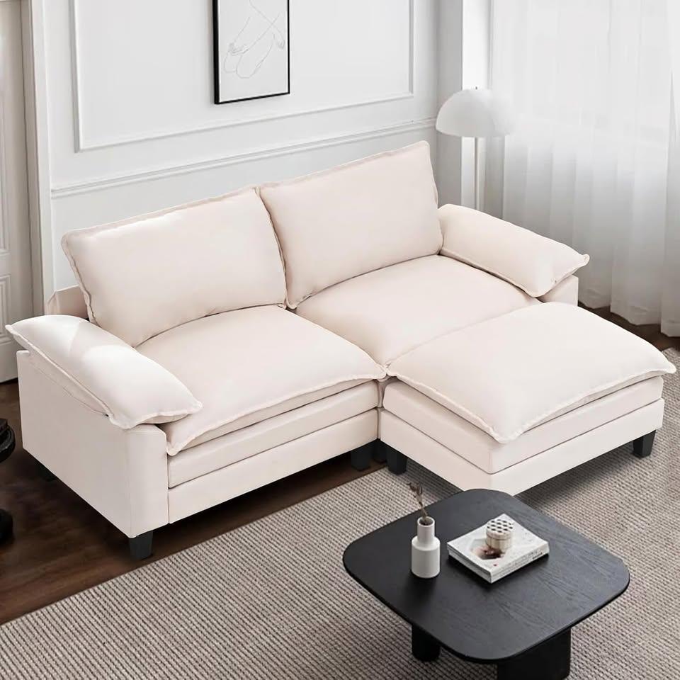 2-Seater Sectional Sofa with Ottoman – Compact, Cozy &amp; Modern