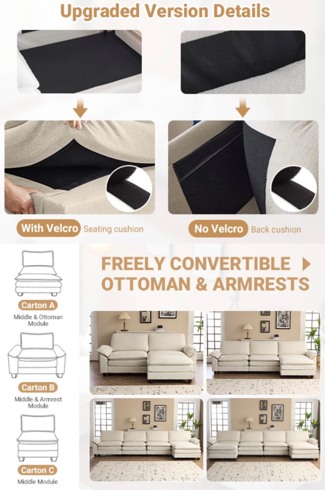 2-Seater Sectional Sofa with Ottoman – Compact, Cozy &amp; Modern